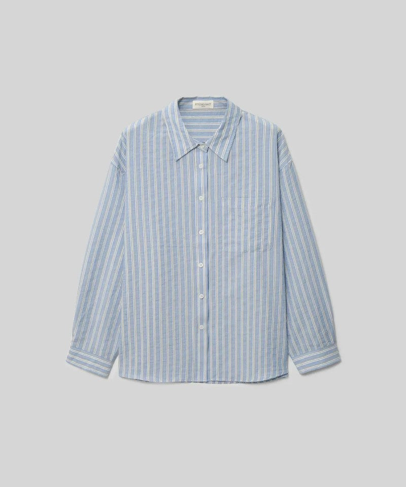 【WE ARE】韓國STUDIO SALT休閒條紋襯衫COMOSTRIPESHIRT