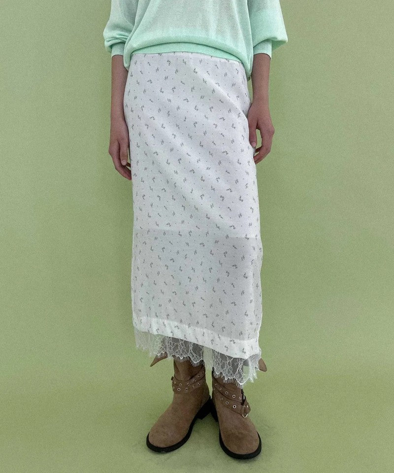 【WE ARE】韓國STUDIO SALT休閒半身裙LUMIFLOWERLACESKIRT