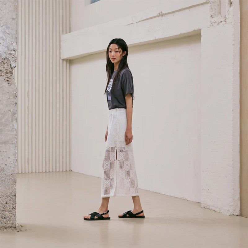 建議160以下）【WE ARE】韓國LAP休閒針織微透半身裙 AS2WS660