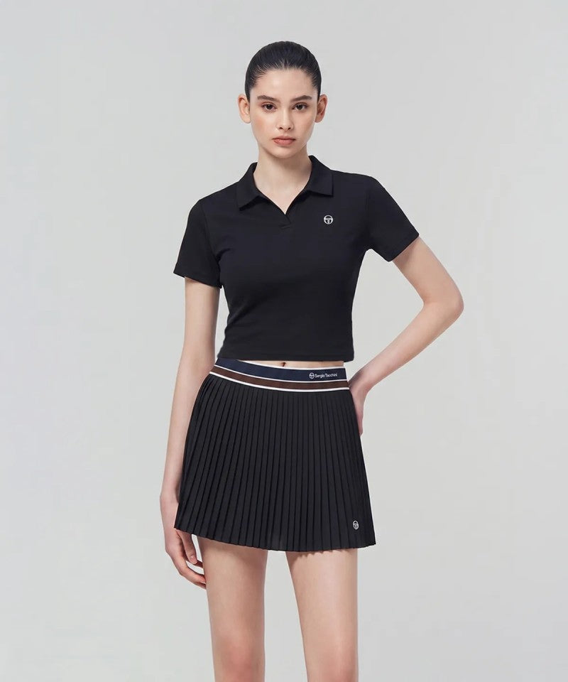 女款【WE ARE】韓國SERGIO TACCHINI 短版無釦翻領polo衫  TWPQ11164