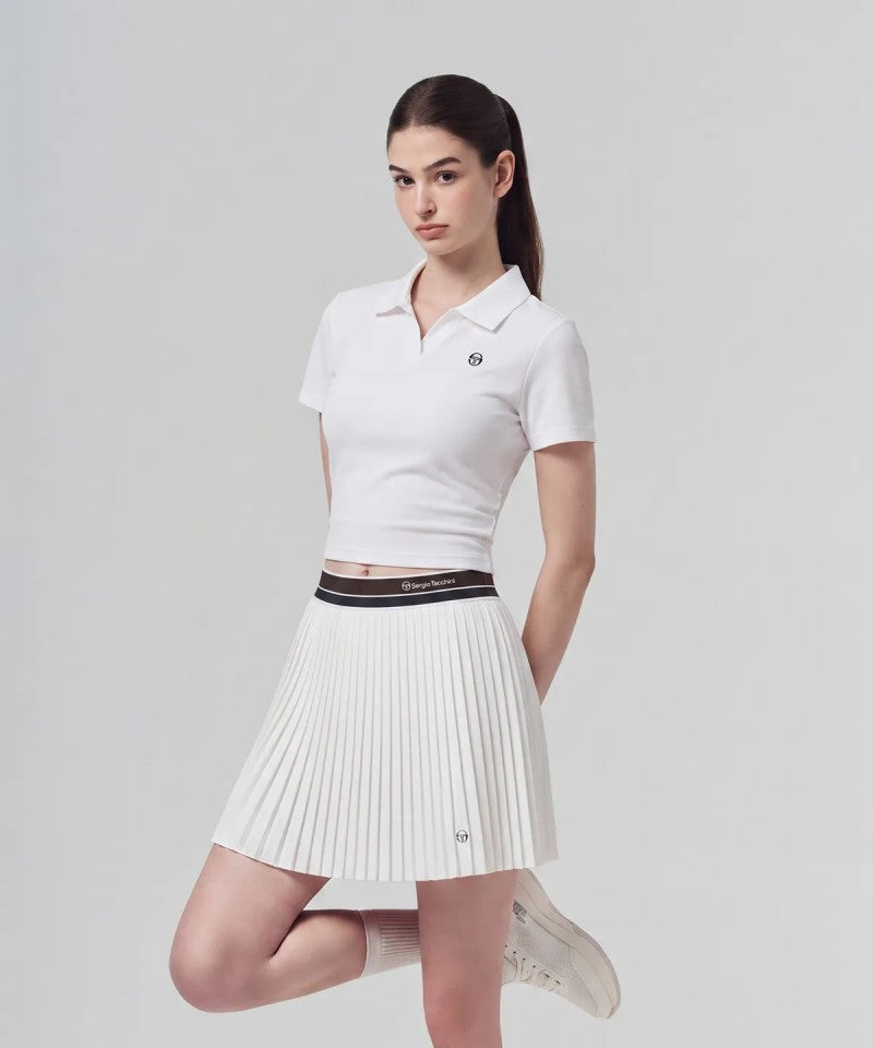 女款【WE ARE】韓國SERGIO TACCHINI 短版無釦翻領polo衫  TWPQ11164