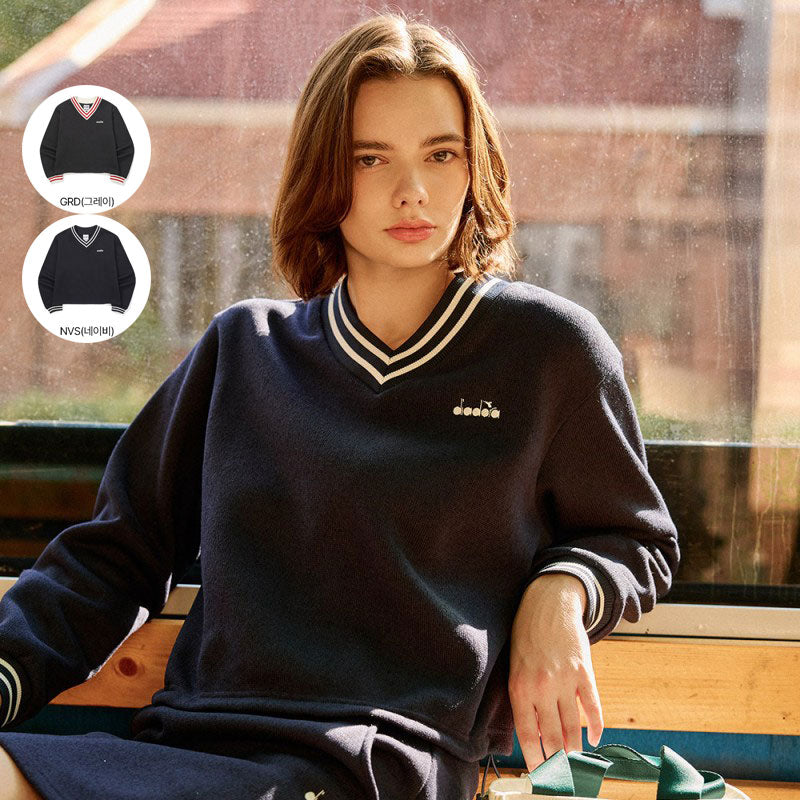 【WE ARE】韓國Diadora休閒V領毛衣D5422LFS71