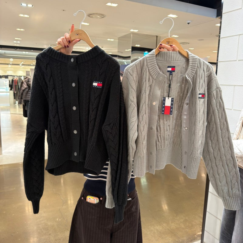 女款【WE ARE】韓國TOMMY JEANS圓領落肩麻花針織衫T32G6KCD10TWT2/T32G7KCD01TWT2