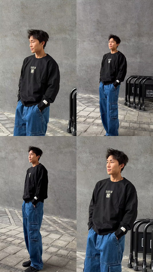 Satur折扣款【WE ARE】韓國Satur 刺繡小標logo大學T SA251MTM03