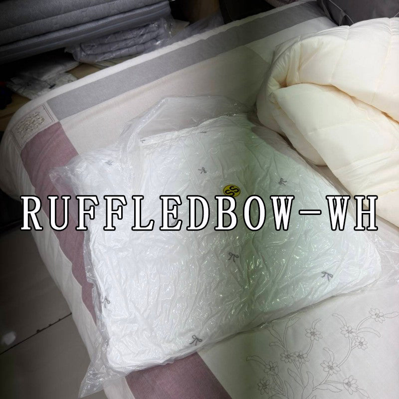 9/4收單 【WE ARE】韓國製刺繡小蝴蝶結荷葉邊四季被RuffledBow