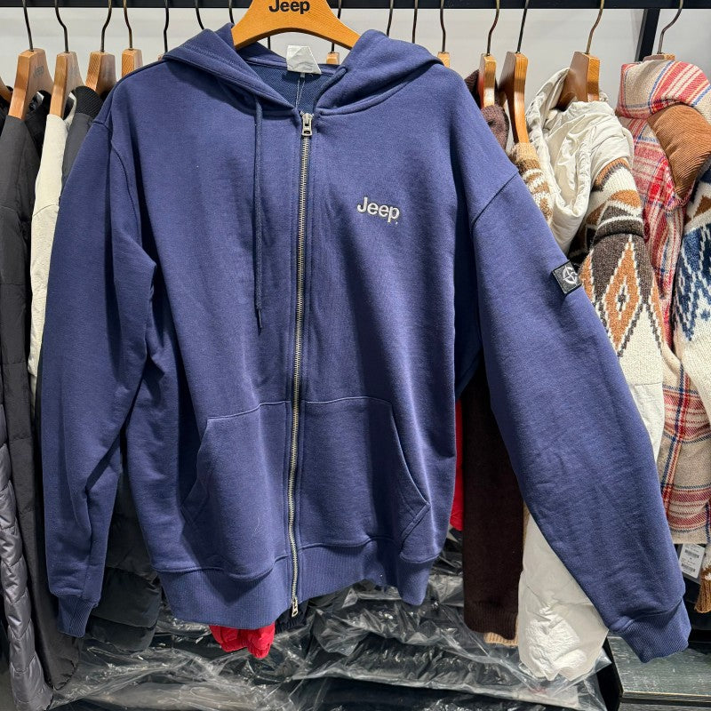 中性版【WE ARE】韓國JEEP臂章logo雙拉鏈連帽外套 JR5TZU051