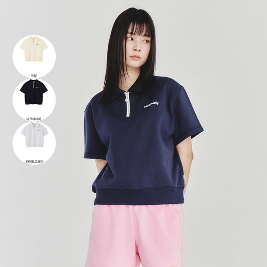 【WE ARE】Korean wacky Willy short-sleeved lapel T-shirt WA2502ST52
