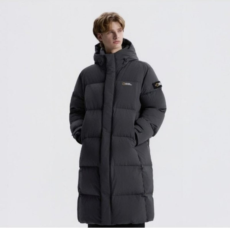 男款【WE ARE】韓國國家地理 長版羽絨連帽外套 N254UDW160