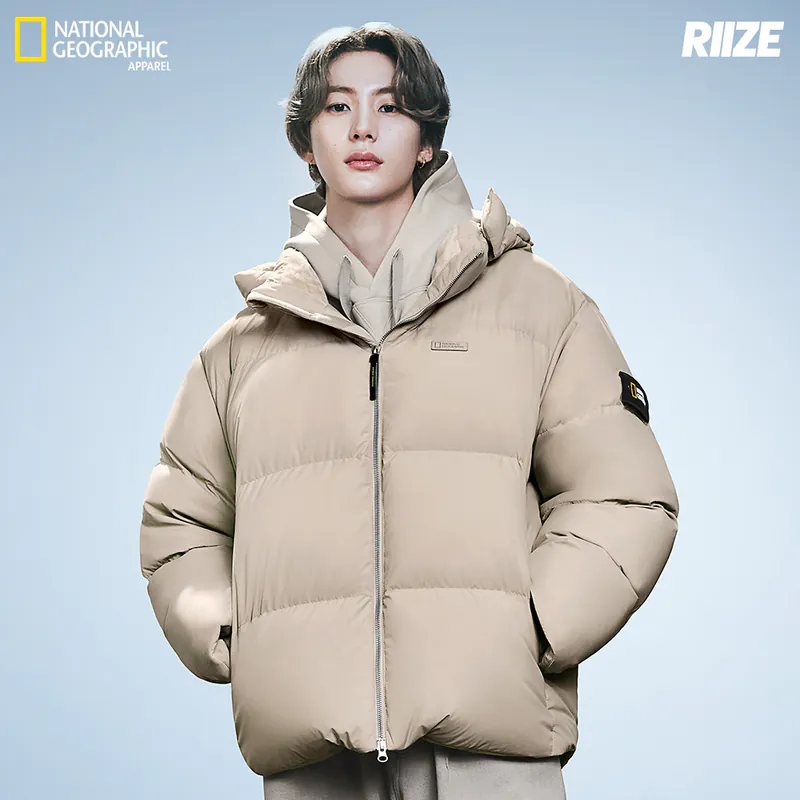 Same style for men and women [WE ARE] South Korea NG National Geographic short version hooded goose down jacket N244UDW151