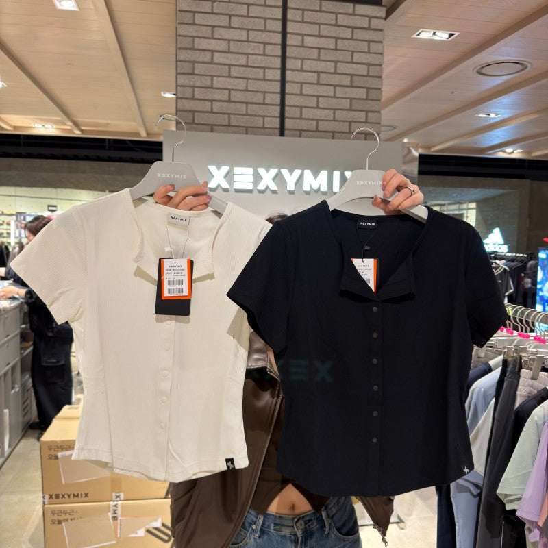 【WE ARE】韓國Xexymix 小翻領螺紋短袖T恤XFL1JL1102