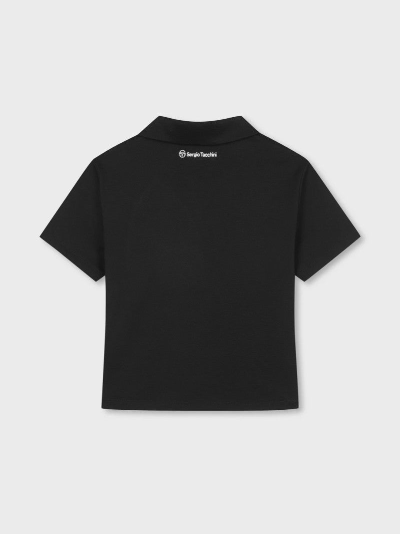 女款【WE ARE】韓國SERGIO TACCHINI 短版無釦翻領polo衫  TWPQ11164
