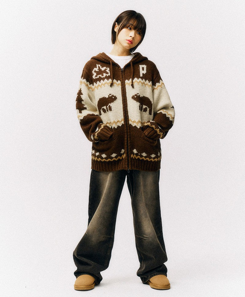 限時折扣【WE ARE】韓國PHYPS休閒針織連帽外套PEW1KC303A