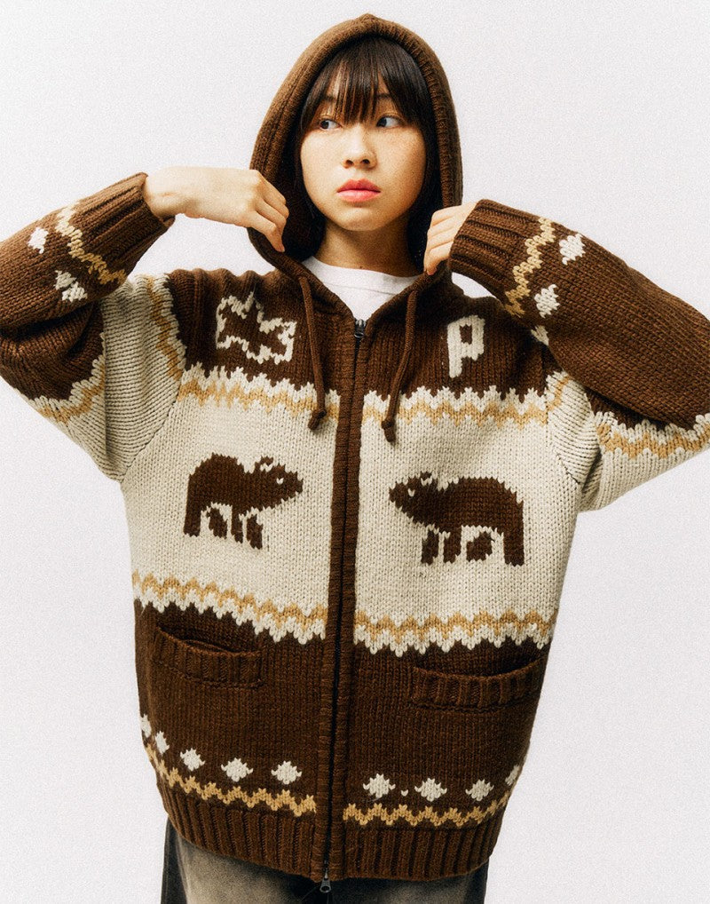 限時折扣【WE ARE】韓國PHYPS休閒針織連帽外套PEW1KC303A