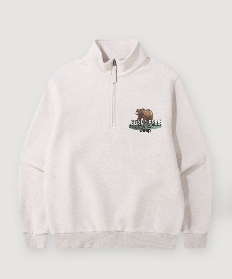 【WE ARE】韓國JEEP休閒半拉鏈領大學T衛衣JQ4TSU844