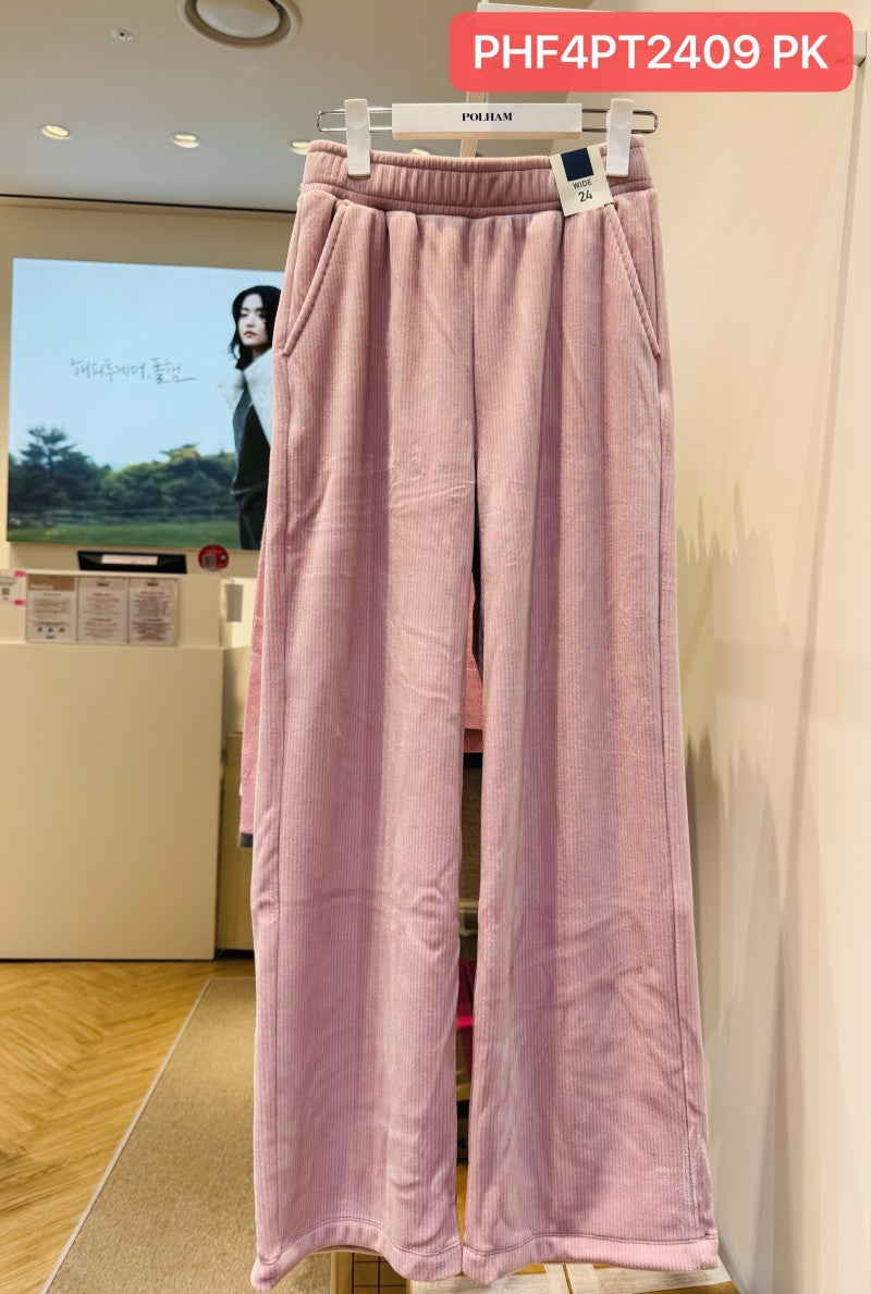 女款【WE ARE】韓國POLHAM燙絨闊腿褲PHF4PT2409