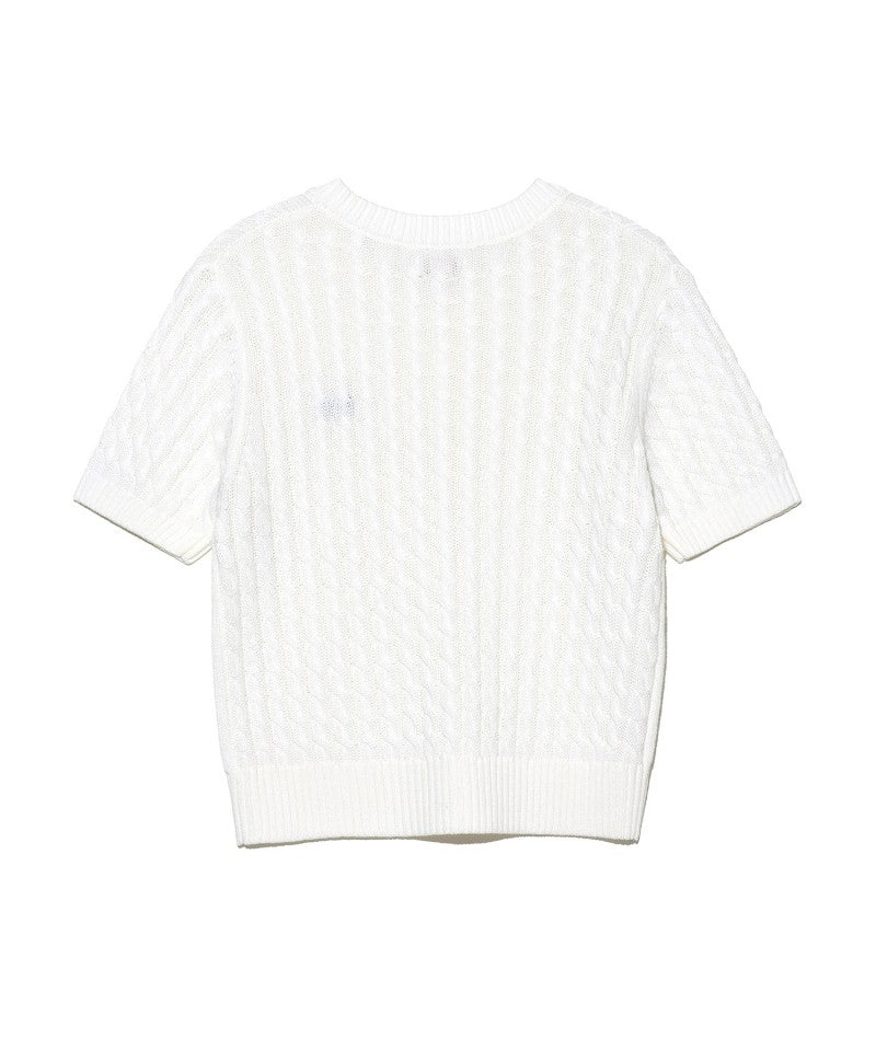 Women's [WE ARE] Korean LEE twisted knit short-sleeved T-shirt LE2502KT63