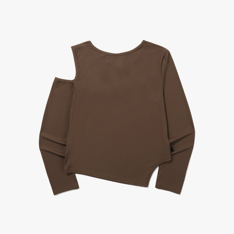 【WE ARE】韓國Diadora 女款露肩下擺不規則上衣  D5322TRL34