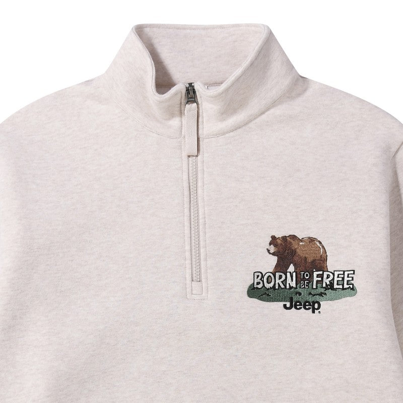 【WE ARE】韓國JEEP休閒半拉鏈領大學T衛衣JQ4TSU844