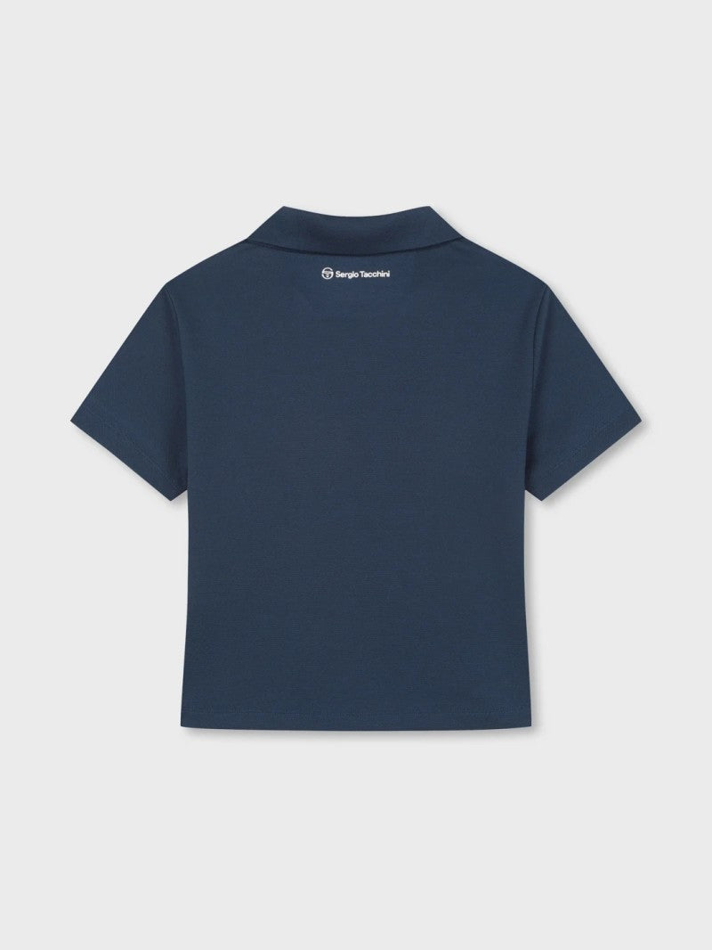 女款【WE ARE】韓國SERGIO TACCHINI 短版無釦翻領polo衫  TWPQ11164