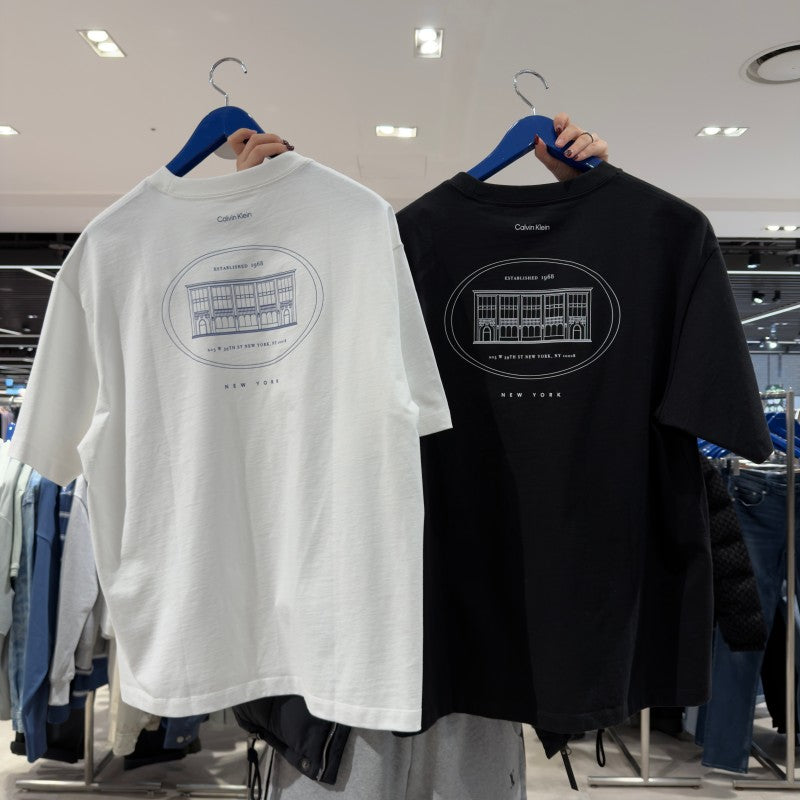 【WE ARE】韓國Calvin Klein男款刺繡短袖T恤4RF854G