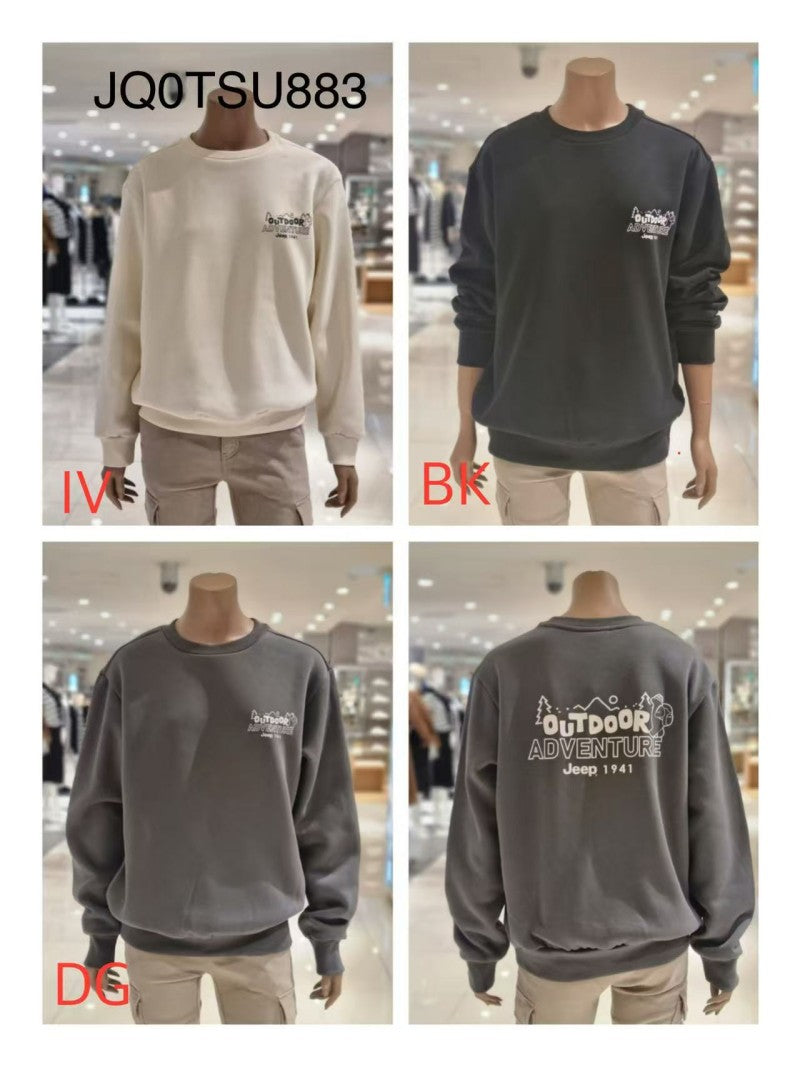 【WE ARE】韓國JEEP基礎款膠印刷毛大學ＴJQ0TSU883