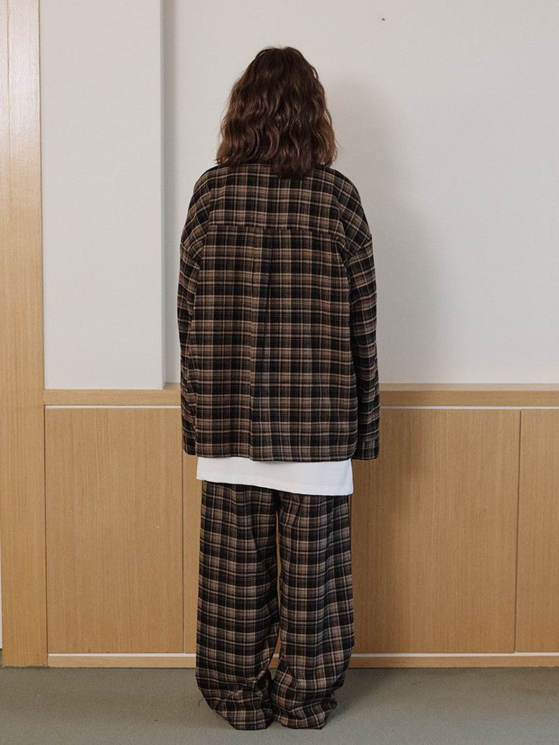 黑五限時折扣【WE ARE】韓國DONTBELATE休閒格子睡衣套裝20251031-4