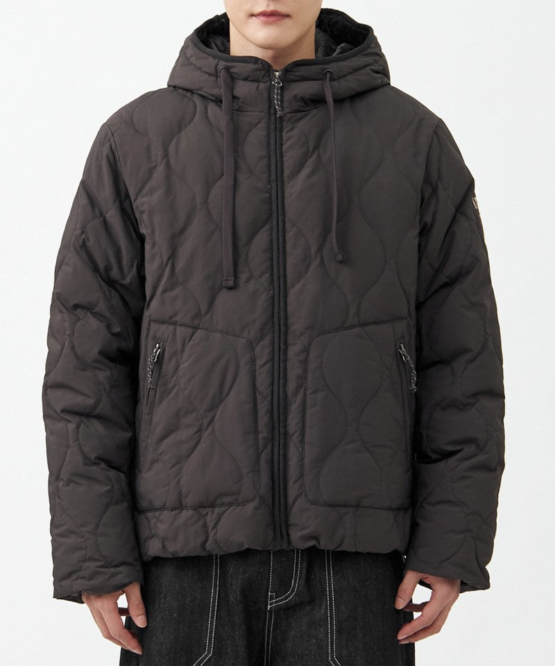 【WE ARE】韓國JEEP 菱紋珊瑚絨＋鴨絨防潑水連帽外套 JQ4JPU304