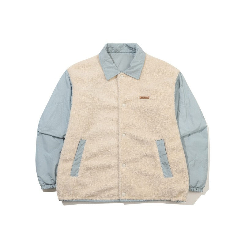 【WE ARE】韓國KODAK 柯達 異材質拼色雙面外套K5423LPJ93