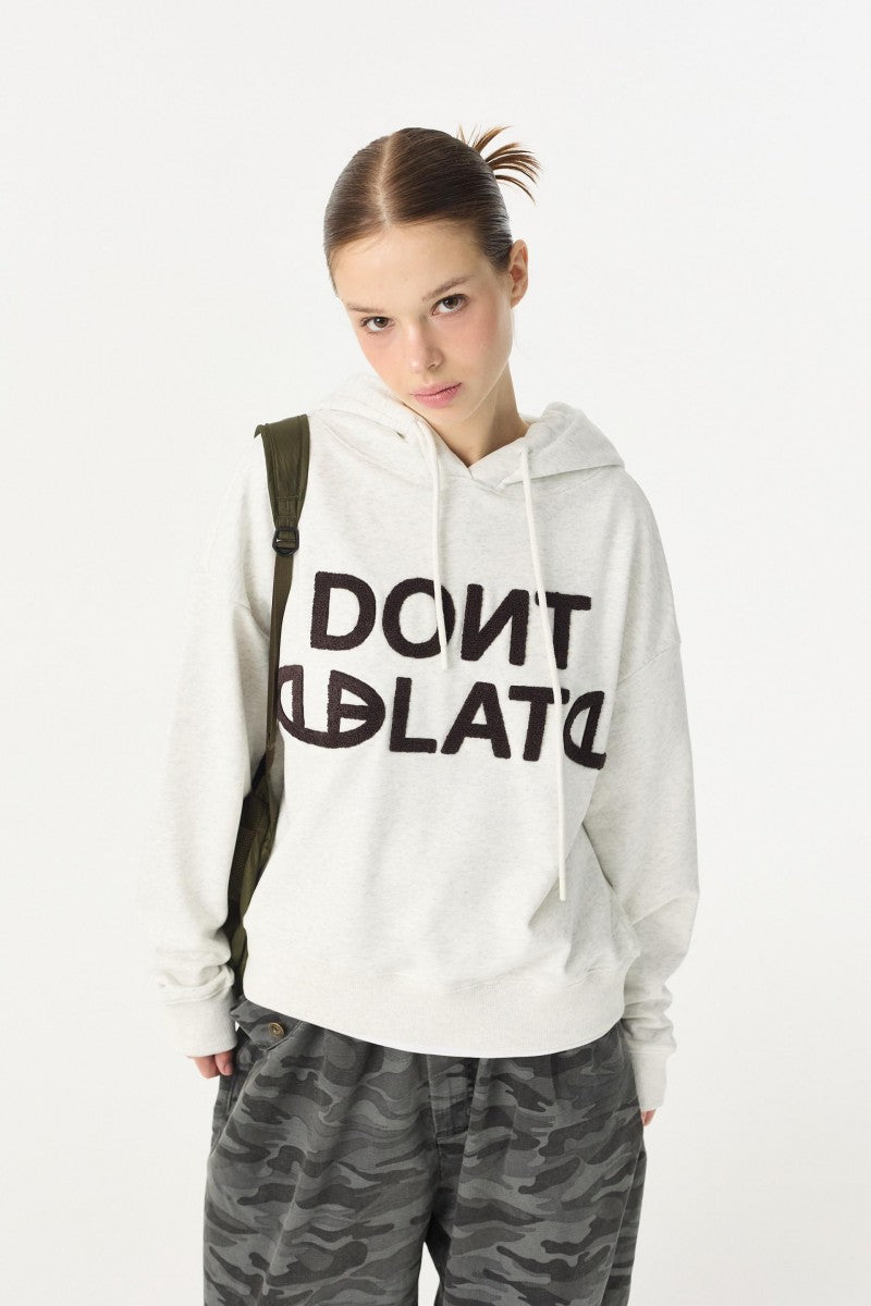 【WE ARE】韓國DONTBELATE 絨毛刺繡logo帽Ｔ