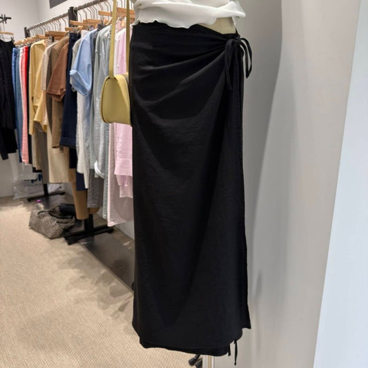 大茜選品【WE ARE】韓國東大門TD光澤綁帶窄裙SAD1SK004