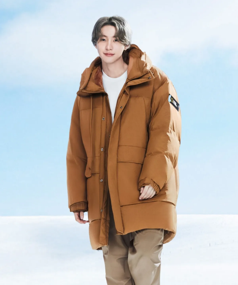 【WE ARE】Korea National Geographic hooded down jacket long coat N244UDW141
