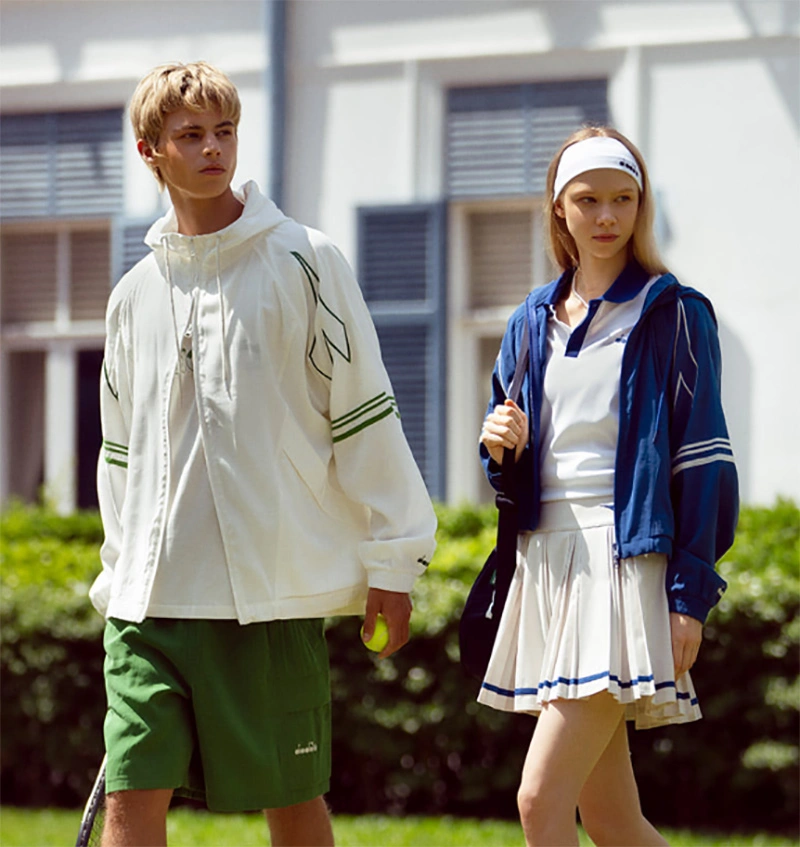 Park Min Young's same style [WE ARE] Korean Diadora rayon hooded jacket D4123TWT34