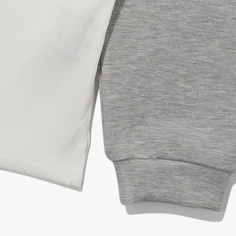 女款【WE ARE】韓國Diadora休閒異材質拼色長袖T恤D5322LFS33