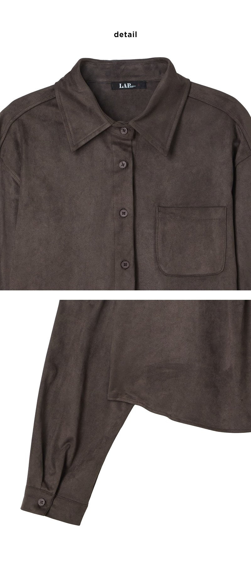【WE ARE】韓國LAP 麂皮短版襯衫 AR4WBB41