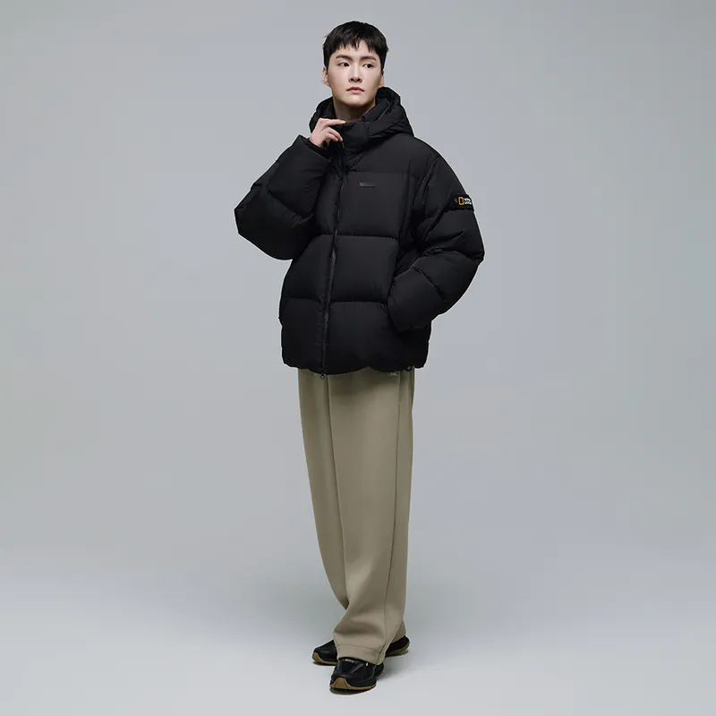 Same style for men and women [WE ARE] South Korea NG National Geographic short version hooded goose down jacket N244UDW151