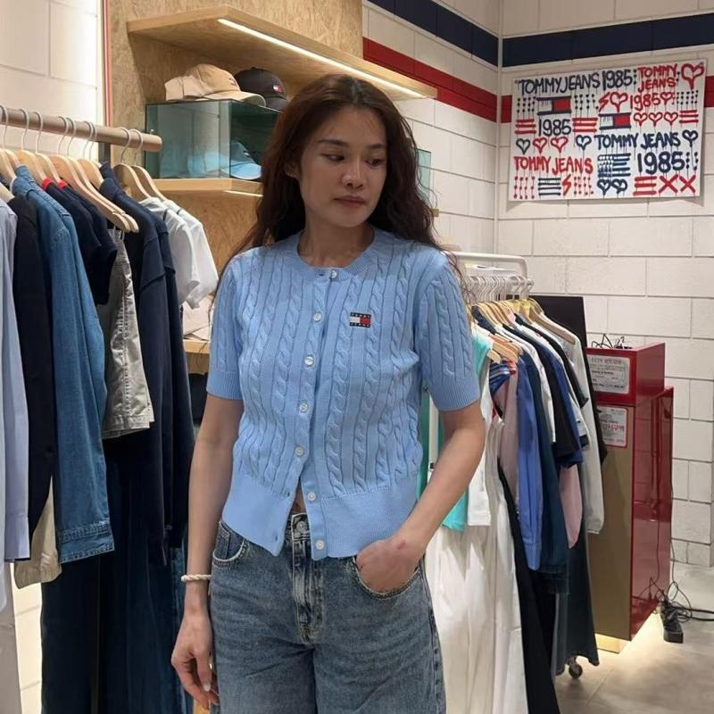 【WE ARE】韓國TOMMY JEANS休閒麻花短袖針織衫T32G1KCD05TWT2