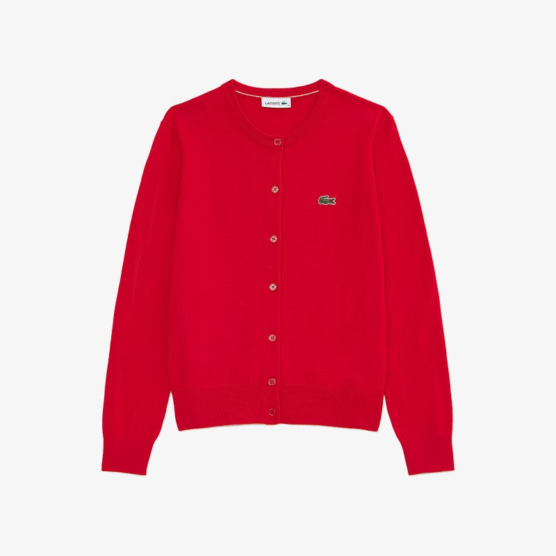 女款【WE ARE】韓國LACOSTE鱷魚針織羊毛開衫AF122E55N