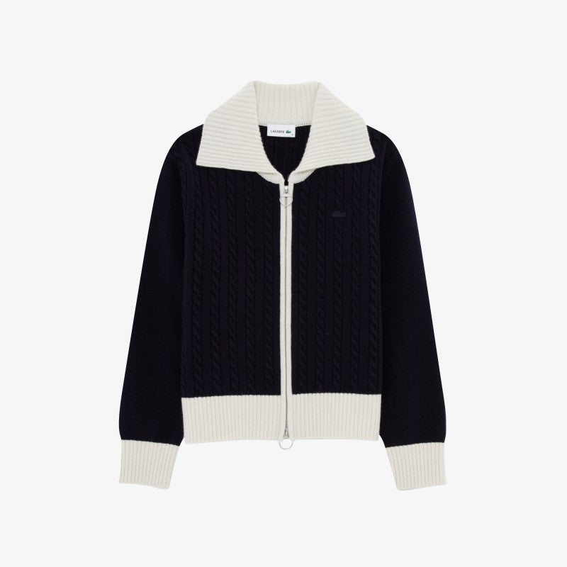 女款【WE ARE】韓國LACOSTE鱷魚針織翻領外套AF420E55N