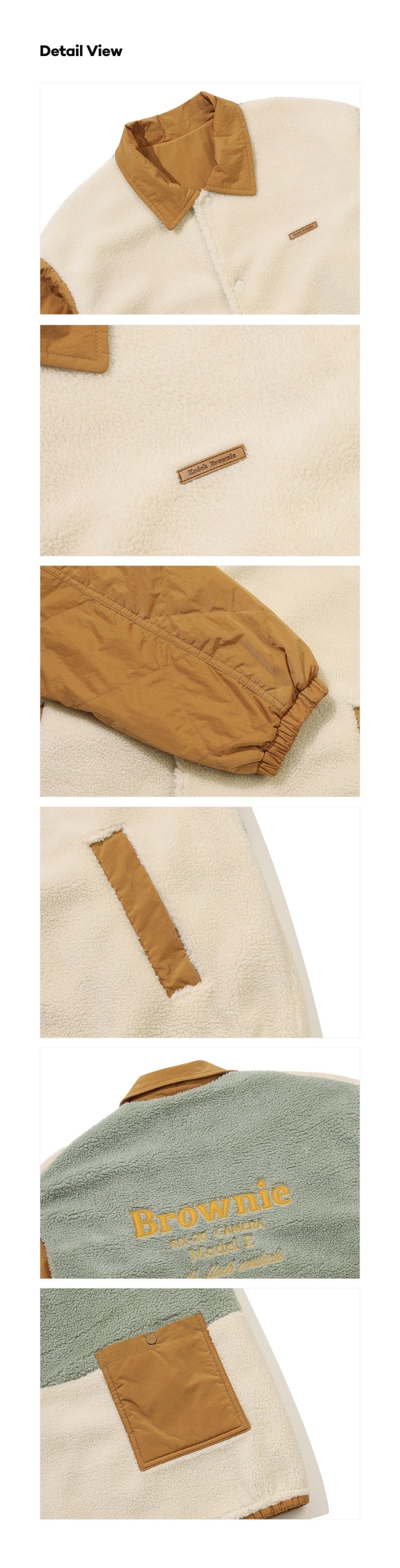 【WE ARE】韓國KODAK 柯達 異材質拼色雙面外套K5423LPJ93