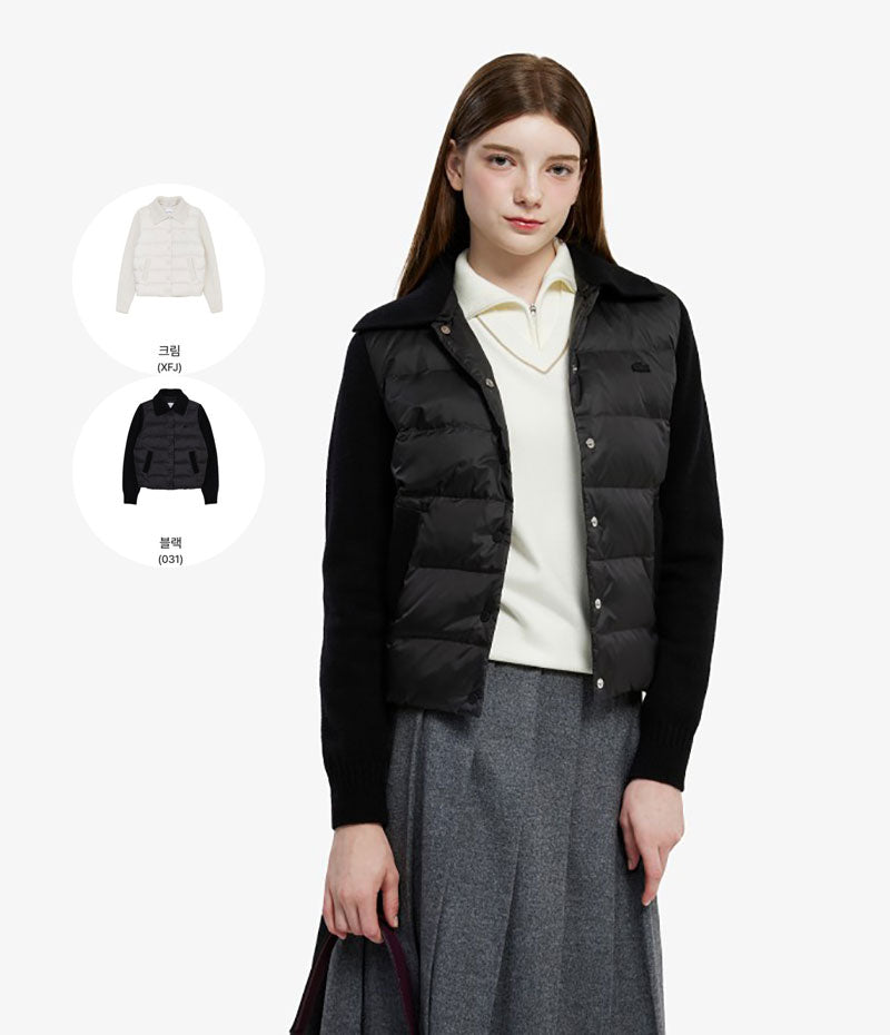 女款【WE ARE】韓國LACOSTE鱷魚鵝絨羊毛外套BF354E55N