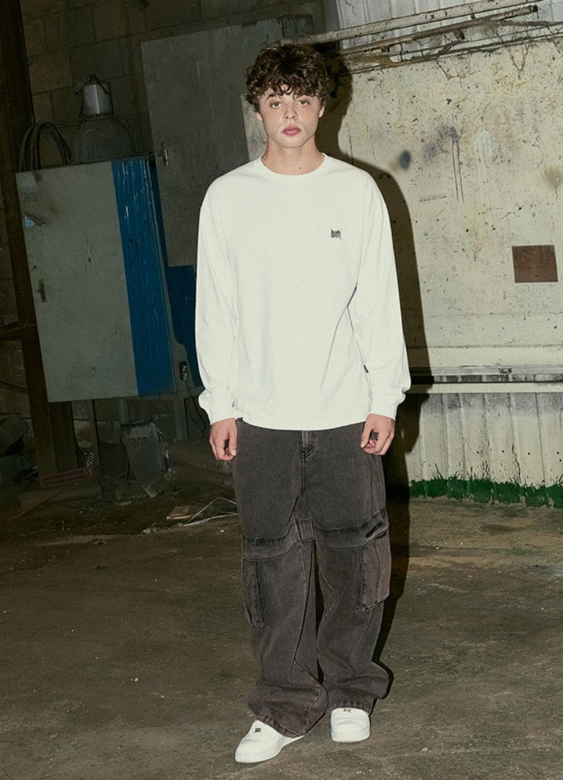 【WE ARE】韓國BROWNBREATH 男款基礎款膠印logo長袖棉ＴBKFMLTS01