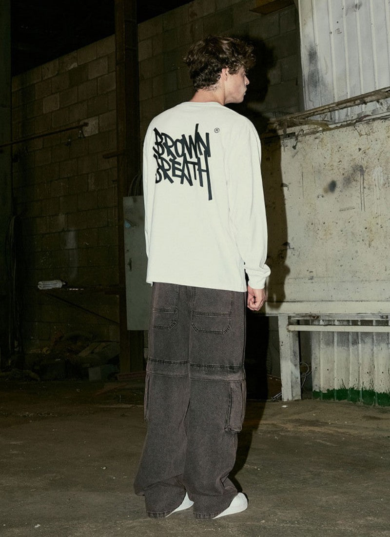 【WE ARE】韓國BROWNBREATH 男款基礎款膠印logo長袖棉ＴBKFMLTS01