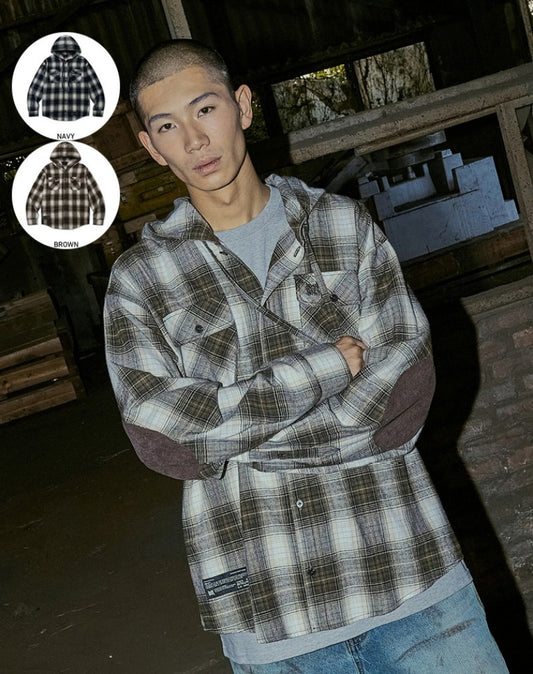 【WE ARE】韓國brownbreath連帽格子襯衫上衣BKFMSH002