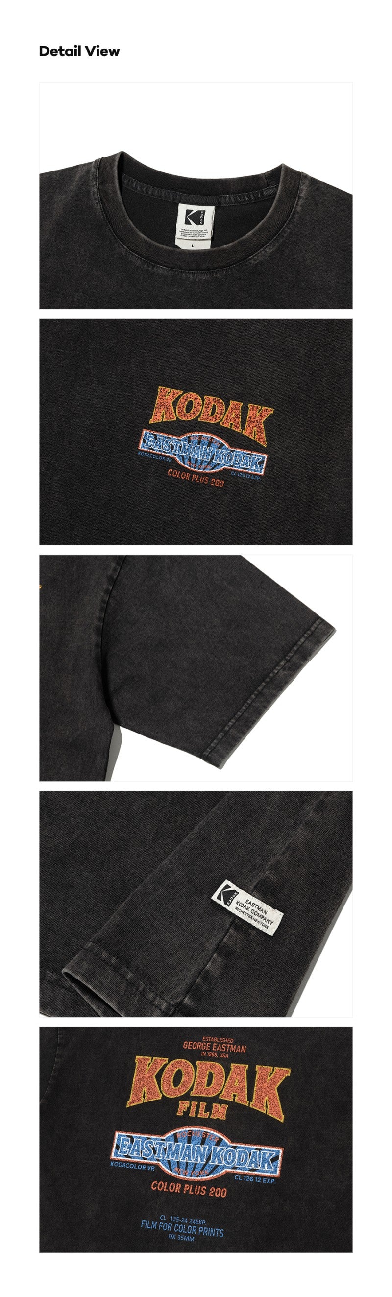 中性款【WE ARE】韓國KODAK柯達刷舊短袖T恤K6223LRS11