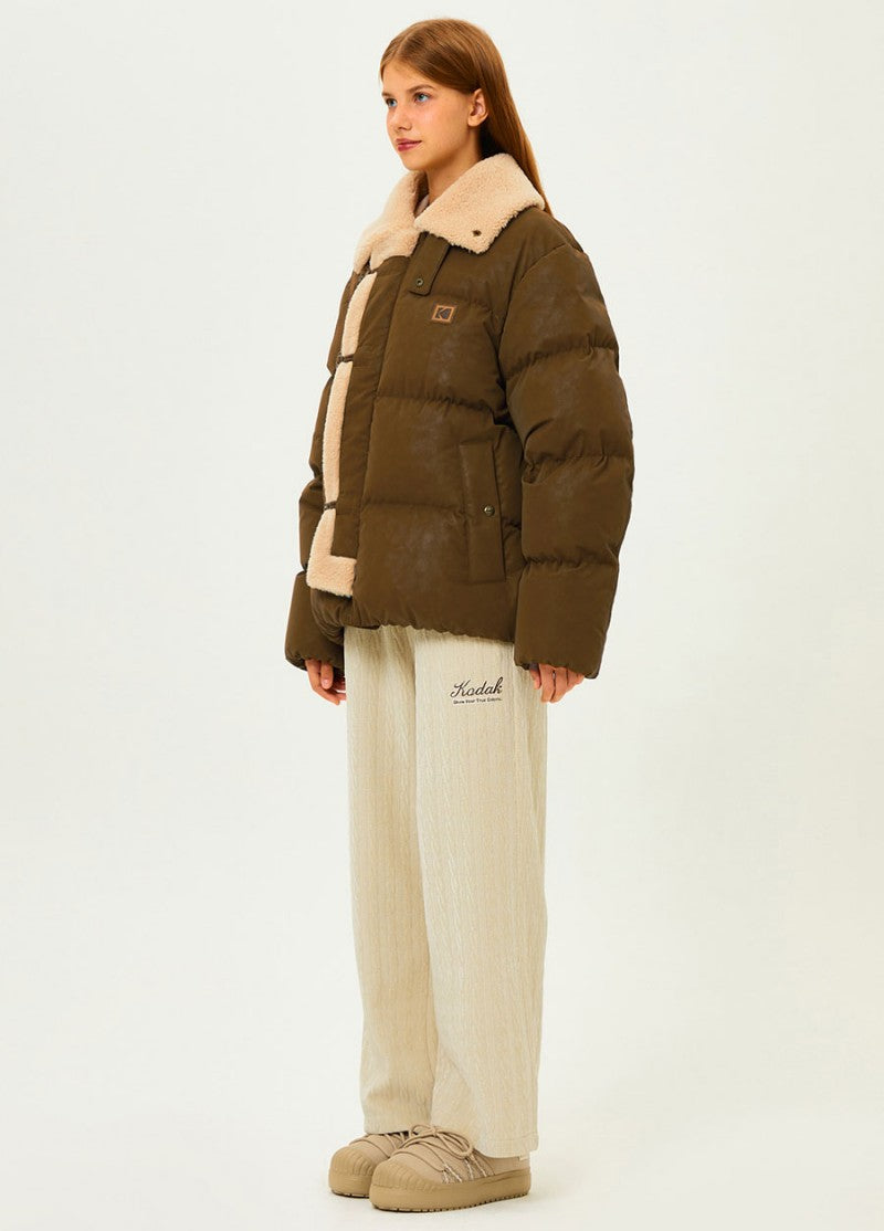 【WE ARE】韓國KODAK柯達皮革羽絨服外套K5423LDJ91