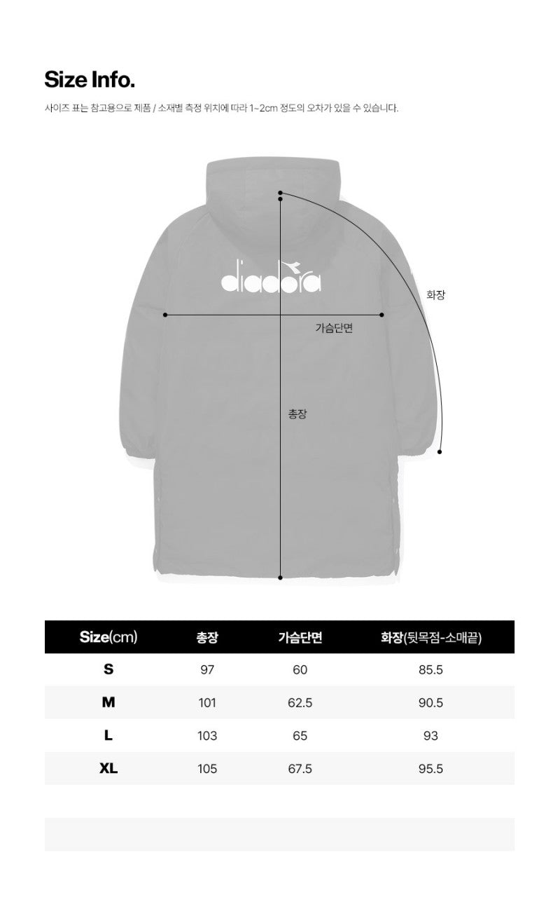 【WE ARE】韓國Diadora連帽長款羽絨服D5423LPJ93