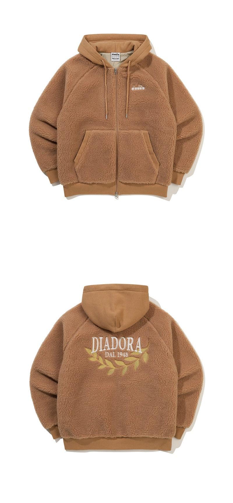 【WE ARE】韓國Diadora休閒連帽拉鏈毛外套D5423LFJ80