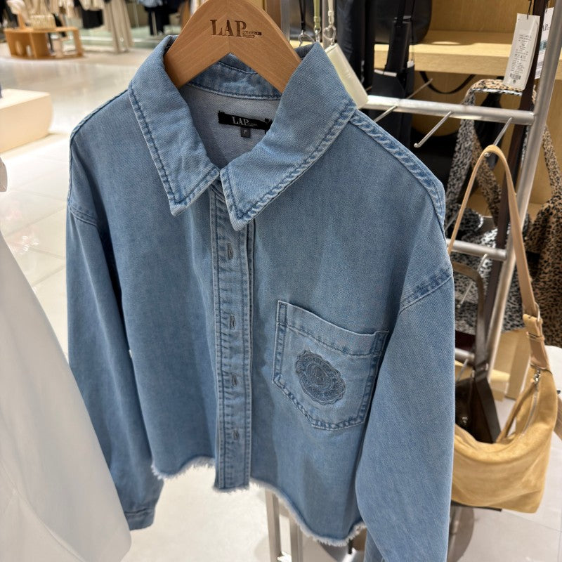 【WE ARE】韓國LAP短版牛仔外套 AS1DB260