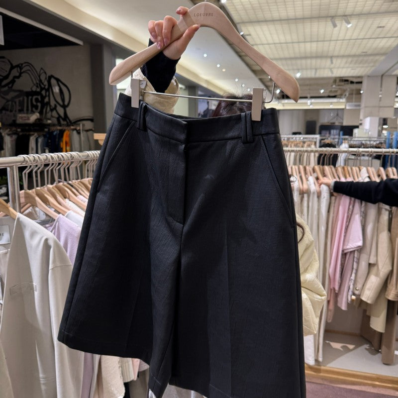 【WE ARE】韓國loeuvre休閒四分皮褲SL5WL4540