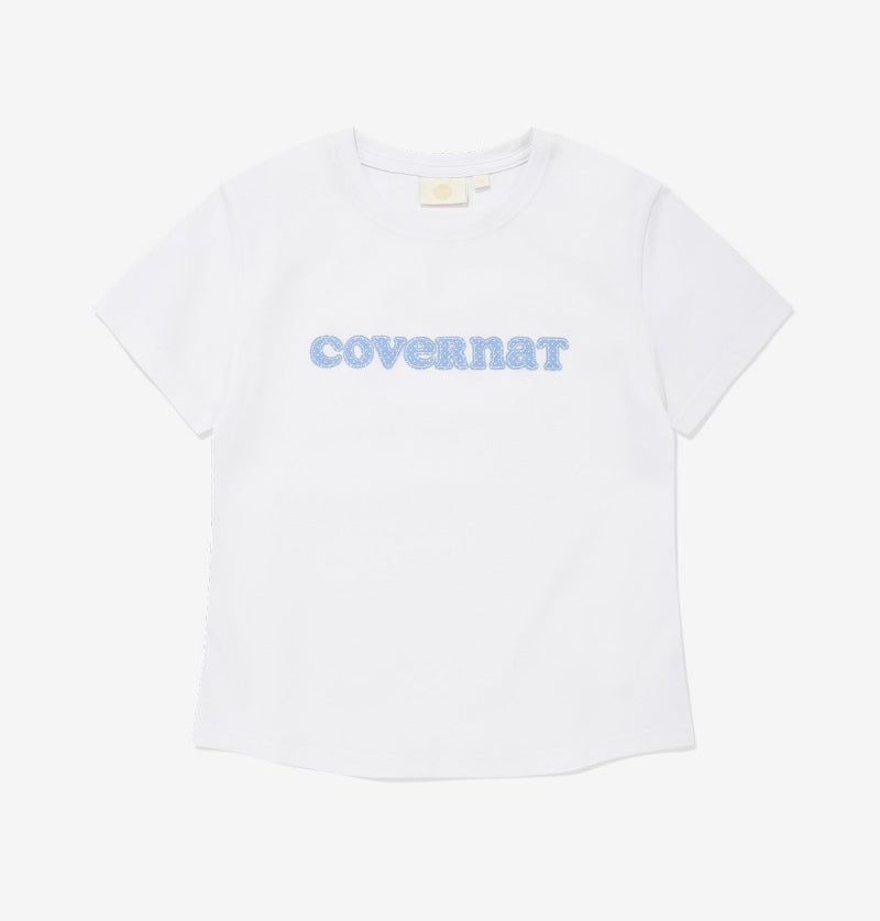 女款【WE ARE】韓國COVERNAT休閒布標logo短袖T恤 CO2602ST99